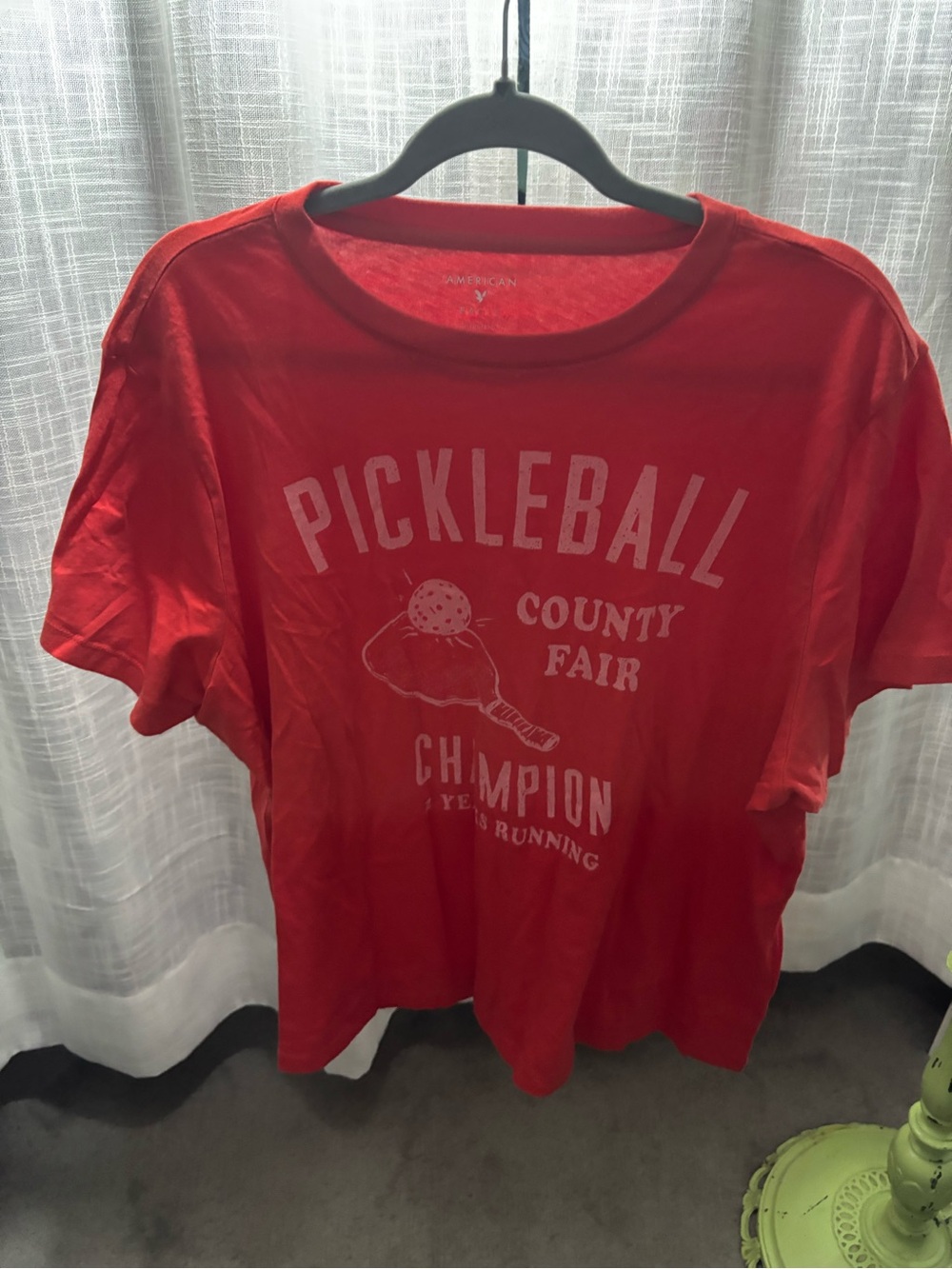 American Eagle Outfitters Red Graphic Crew Tee